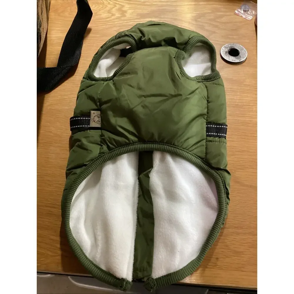 Dog Vest Coat Jacket w/Harness, Green, Small